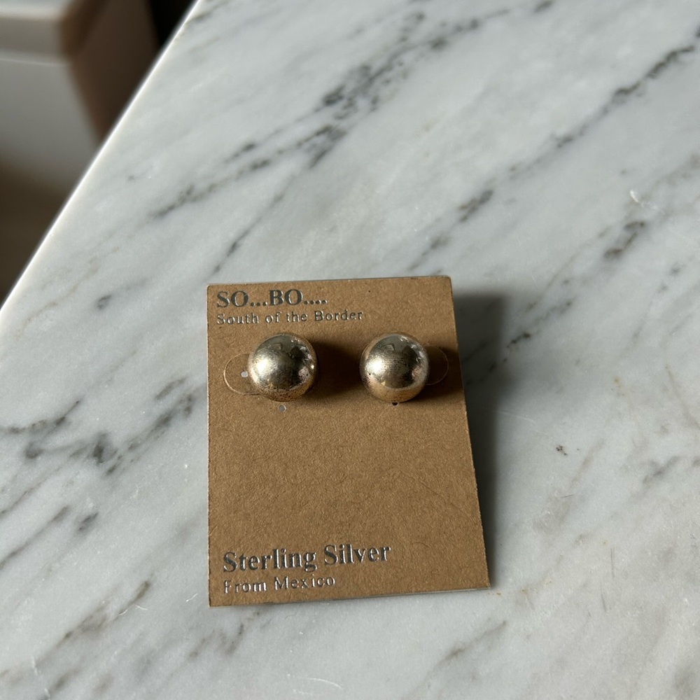 SO Sterling Silver Ball Earrings